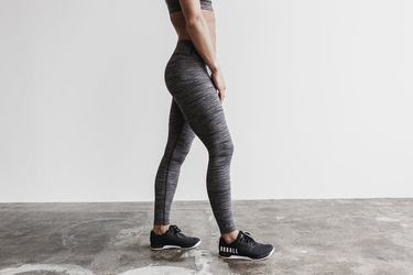 Leggings Nobull Mid-Rise Tight Melange Femme Noir | MP3804921