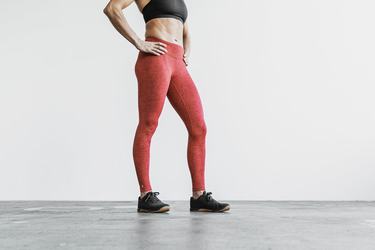 Leggings Nobull Mid-Rise Tight Plush Heather Femme Rouge | QC3764509