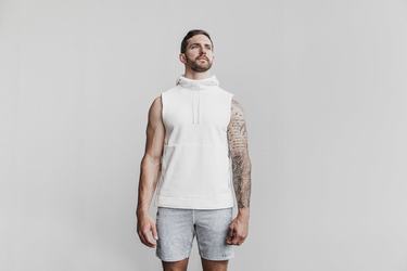 Pullover Nobull Arctic Sans Manches Homme Blanche | XZ6790854