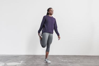 Pullover Nobull Quilted Crew Femme Marron | NG7184096