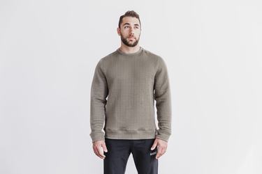 Pullover Nobull Quilted Crew Homme Marron Clair | EK2036591
