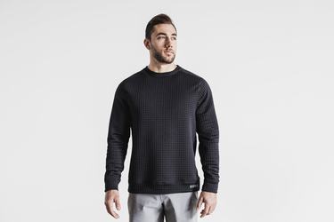 Pullover Nobull Quilted Crew Homme Noir | IM8039764