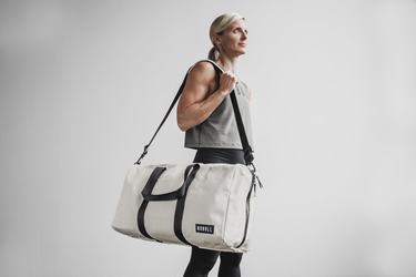 Sac de sport Nobull Waxed Canvas Duffle Femme Blanche | KQ5709326
