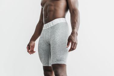 Shorts Nobull Compression 9" Plush Heather Homme Blanche | QT8509172
