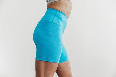 Shorts Nobull High-Rise 6" Neon Ribbed Femme Bleu | HO6140273