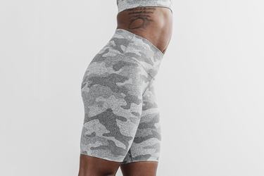 Shorts Nobull High-Rise 8" Plush Heather Femme Blanche Camouflage | FL7348506
