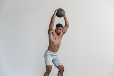 Shorts Nobull Knit 8.5" Homme Blanche | UP9684013