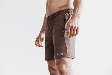 Shorts Nobull Lightweight Knit 7" Homme Marron | QO9103246