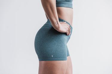 Shorts Nobull Mid-Rise 2" Plush Heather Femme Turquoise | CQ1379248