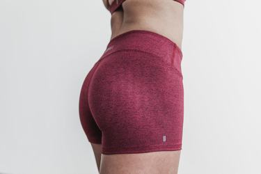 Shorts Nobull Mid-Rise 2" Plush Heather Femme Rouge Foncé | WM7839462