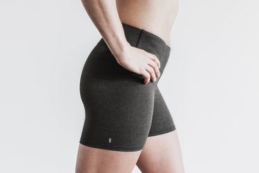Shorts Nobull Mid-Rise 4" Plush Heather Femme Noir | PS0193527