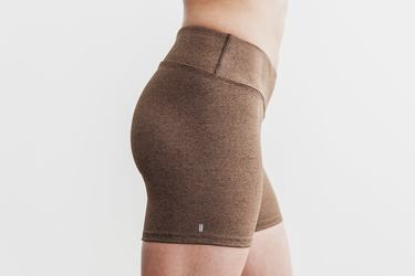 Shorts Nobull Mid-Rise 4" Plush Heather Femme Marron | ZK2340167