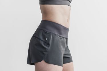 Shorts Nobull Pace 3" Femme Grise Foncé | OE4159730