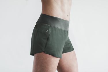 Shorts Nobull Pace 3" Femme Vert Foncé | NM3269758