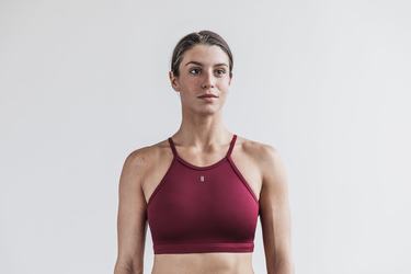 Soutien Gorge Sport Nobull Halter Matte Femme Rouge Foncé | BD8516907