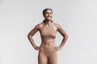 Soutien Gorge Sport Nobull Halter Matte Femme Marron | OW4793210