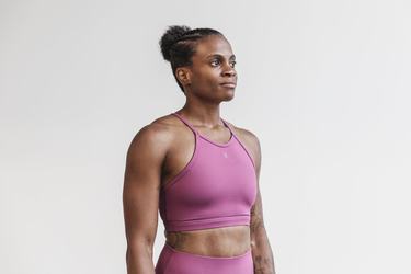 Soutien Gorge Sport Nobull Halter Matte Femme Violette | PJ4781659