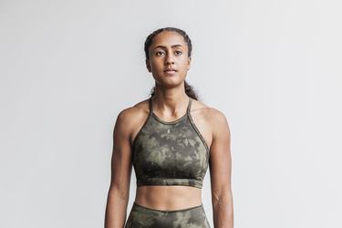 Soutien Gorge Sport Nobull Halter Tie-Dye Femme Grise Foncé | GI5978601