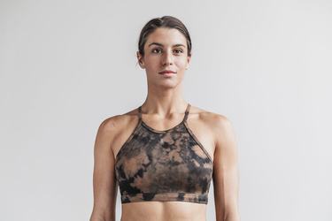 Soutien Gorge Sport Nobull Halter Tie-Dye Femme Noir | JH7953064