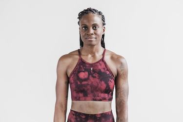 Soutien Gorge Sport Nobull Halter Tie-Dye Femme Orange Noir | QS2617953