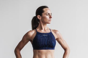 Soutien Gorge Sport Nobull High-Neck Femme Bleu Marine | PR0945762