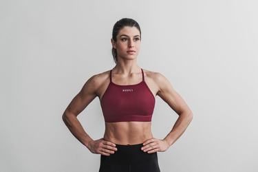 Soutien Gorge Sport Nobull High-Neck Femme Rouge Foncé | SC9832150