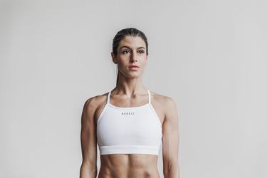 Soutien Gorge Sport Nobull High-Neck Femme Blanche | VE6897023
