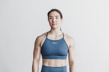 Soutien Gorge Sport Nobull High-Neck Matte Femme Bleu | FO1793052