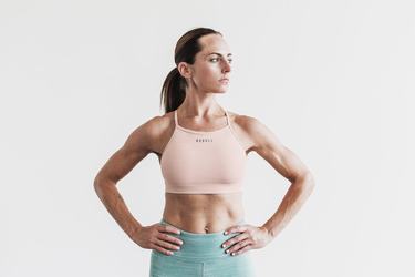 Soutien Gorge Sport Nobull High-Neck Melange Femme Rose | ED9310657