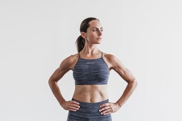 Soutien Gorge Sport Nobull High-Neck Melange Femme Bleu Marine | SI5021967