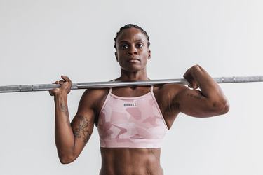 Soutien Gorge Sport Nobull High-Neck Melange Femme Rose Camouflage | YC1692408