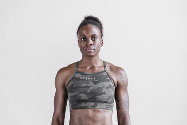 Soutien Gorge Sport Nobull High-Neck Plush Heather Femme Grise | CV1657983