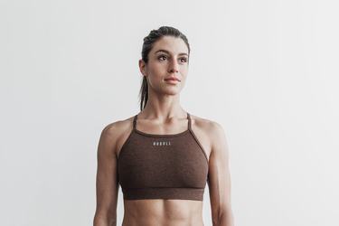 Soutien Gorge Sport Nobull High-Neck Plush Heather Femme Marron | OR7928650