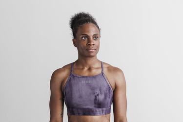 Soutien Gorge Sport Nobull High-Neck Tie-Dye Femme Violette | YA6805397