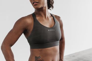Soutien Gorge Sport Nobull Pace Femme Grise Foncé | OT4162905