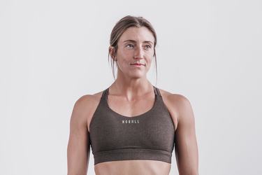 Soutien Gorge Sport Nobull Pace Plush Heather Femme Cafe | FD3029645