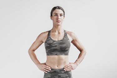 Soutien Gorge Sport Nobull Pace Plush Heather Femme Camouflage Foncé | XT3459082