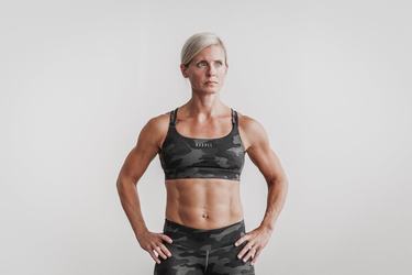 Soutien Gorge Sport Nobull Plush Heather Femme Grise Camouflage | FP2604379
