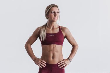 Soutien Gorge Sport Nobull Plush Heather Femme Rouge Foncé | NS9384125