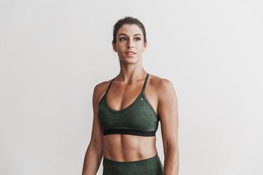 Soutien Gorge Sport Nobull V-Neck Matte Femme Vert | NF0129736