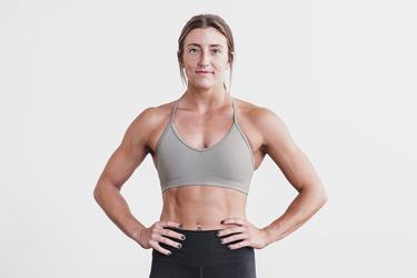Soutien Gorge Sport Nobull V-Neck Matte Femme Grise | SW3862590