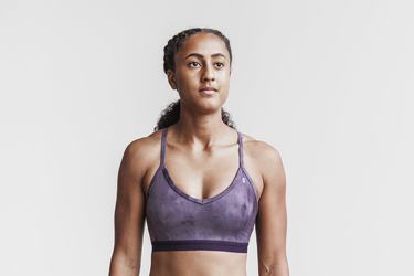 Soutien Gorge Sport Nobull V-Neck Tie-Dye Femme Violette | HR5487263