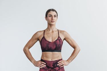 Soutien Gorge Sport Nobull V-Neck Tie-Dye Femme Orange Noir | XD2536984