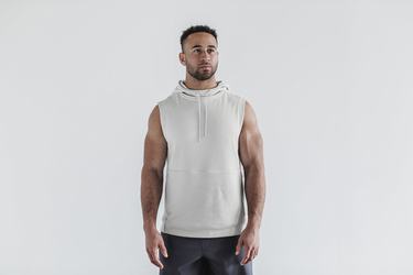 Sweat À Capuche Nobull Microplush Sans Manches Homme Grise | AM7395168