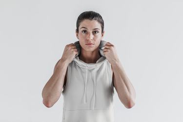 Sweat À Capuche Nobull Microplush Sans Manches Femme Grise | DV1964023