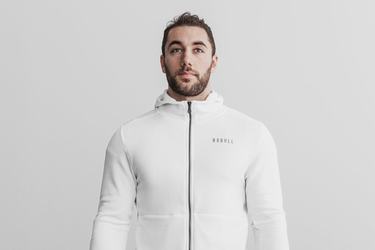 Sweat À Capuche Nobull Performance Zip-up Homme Blanche | KY3841520