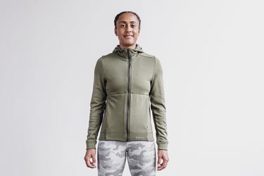 Sweat À Capuche Nobull Performance Zip-up Femme Vert | MJ7142865