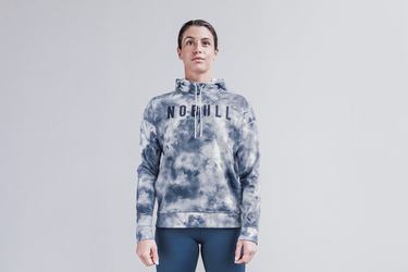 Sweat À Capuche Nobull Tie-Dye Femme Blanche | JI0862549
