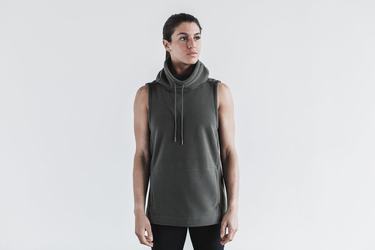 Sweatshirt Nobull Arctic Sans Manches Cowl Femme Grise Foncé | AT5713429