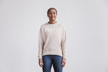 Sweatshirt Nobull Crew Femme Beige | VJ5462013
